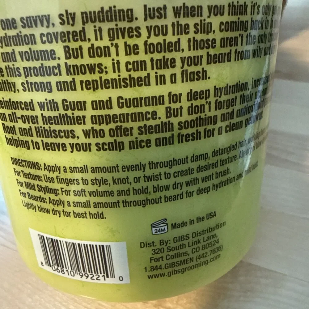 GIBS Con Man Hair & Beard Pudding 19 oz
